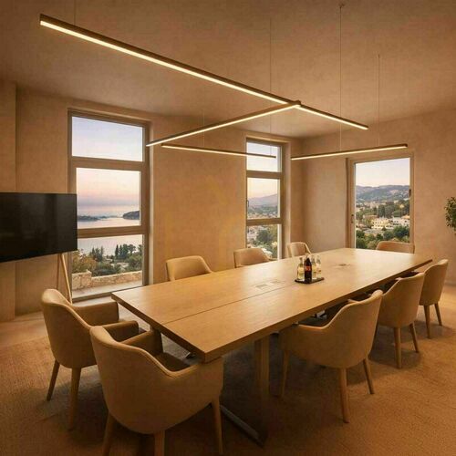 Kontrollera Pendellampa s.luce Oris Linear LED svart 300 cm 2700K dimbar