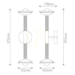 LED-vägglampa Arden - 2 ljuskällor - borstat guld Elstead small 5