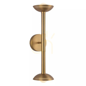 LED-vägglampa Arden - 2 ljuskällor - borstat guld Elstead small 0