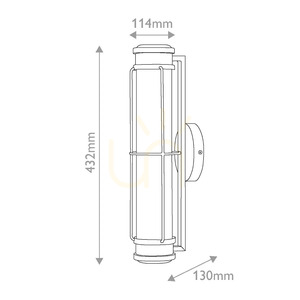 Saylor liten LED-vägglampa - Mässing Heritage Brass Elstead small 7