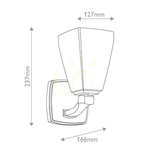Marant vägglampa – 1 ljuskälla – champagnebrons – klar glasskärm Elstead small 7