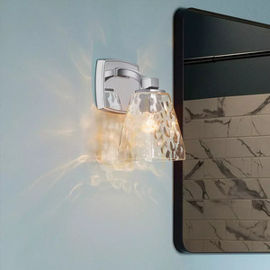 Marant vägglampa – 1 ljuskälla – polerad krom – klar glasskärm Elstead small 6