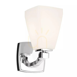 Marant vägglampa – 1 ljuskälla – polerad krom – opalglasskärm Elstead small 0