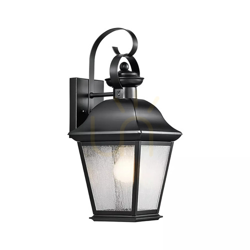 Kontrollera Mount Vernon vägglampa, medelstor – 1 ljuskälla – svart Elstead