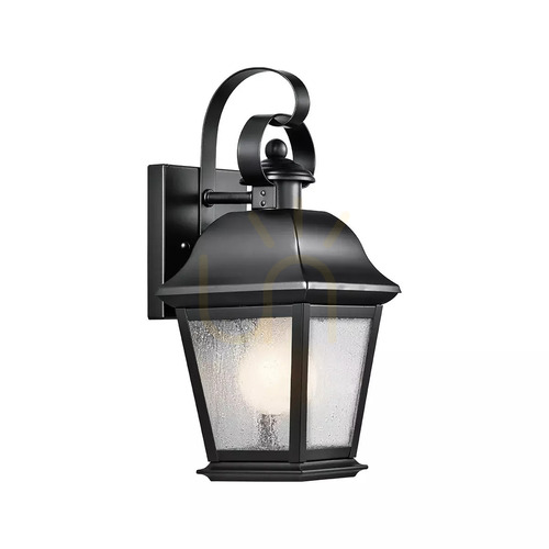 Kontrollera Mount Vernon liten vägglampa – 1 ljuskälla – svart Elstead