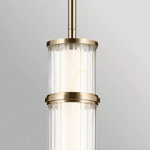 Riven LED-pendel – champagnebrons Elstead small 4