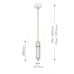 Riven LED-pendel – champagnebrons Elstead small 8