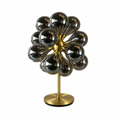 Kontrollera Bordslampa BAZAR BIZAR handgjord rökbrun glas metall 81 cm