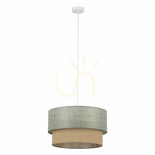 Kontrollera TK-Lighting DUO 10900 pendellampa med jute, grön och brun, 45 cm, 1×E27