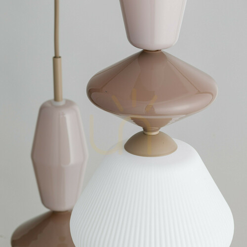 Kontrollera TK-Lighting ZEN Sabia Fuso White 11862 pendellampa, 3×E14, beige och vit