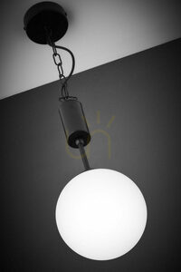 Jupiter NOLA 2171 svart pendellampa med vitt glasklot, E27 small 4