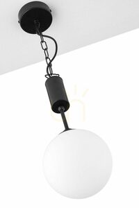 Jupiter NOLA 2171 svart pendellampa med vitt glasklot, E27 small 5