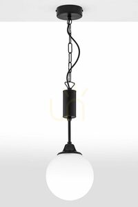 Jupiter NOLA 2171 svart pendellampa med vitt glasklot, E27 small 0