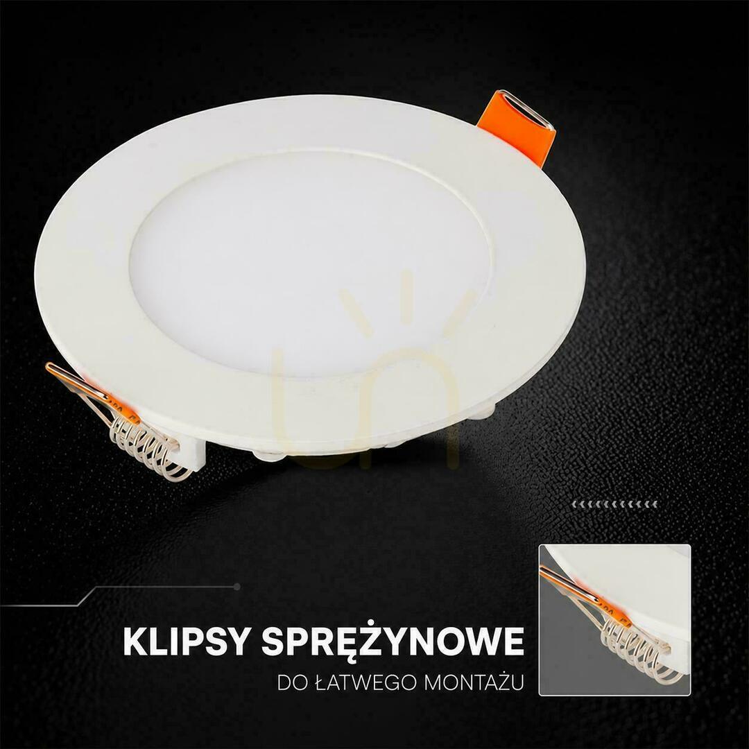 Display V-TAC PRO SLIM 6 W LED-infälld spotlampa med CREE-chip, rund, 120 × 12 mm, CCT VT-607CCT, 480 lm, 6 års garanti V-TAC PRO SLIM 6 W LED-infälld spotlampa med CREE-chip, rund, 120 × 12 mm, CCT VT-607CCT, 480 lm, 6 års garanti
