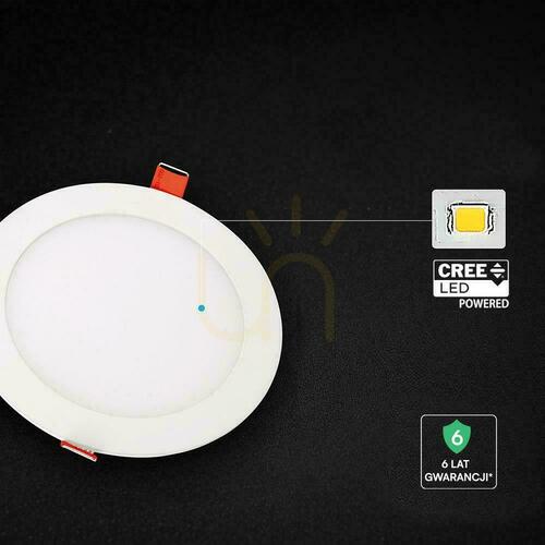 Kontrollera V-TAC PRO SLIM 18 W LED-infälld spotlampa med CREE-chip, rund, 225 x 12 mm, CCT VT-1807CCT, 1 650 lm, 6 års garanti