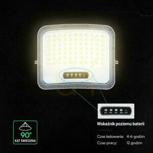 V-TAC 12 W solcellsdriven LED-strålkastare med fjärrkontroll och automatisk timer, IP65, svart, CCT VT-105W 3000 K–4500 K–6500 K, 2000 lm small 2