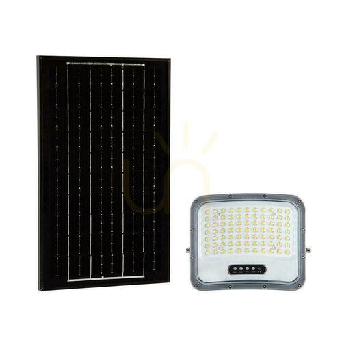 Kontrollera V-TAC 12 W solcellsdriven LED-strålkastare med fjärrkontroll och automatisk timer, IP65, svart, CCT VT-105W 3000 K–4500 K–6500 K, 2000 lm