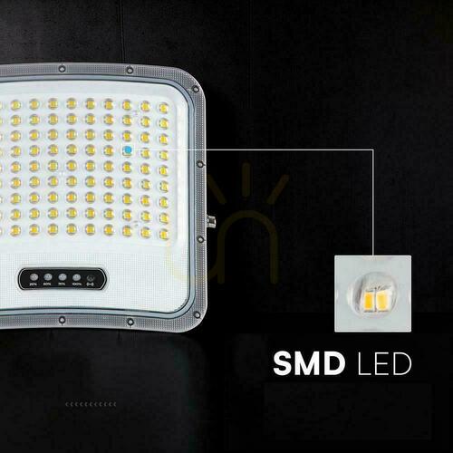 Kontrollera V-TAC 20 W solcellsdriven LED-strålkastare med fjärrkontroll och automatisk timer, IP65, svart, CCT VT-205W 3000 K–4500 K–6500 K, 2000 lm