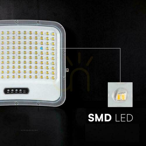 Kontrollera V-TAC 25 W solcellsdriven LED-strålkastare med fjärrkontroll och automatisk timer, IP65, svart, CCT VT-305W 3000 K–4500 K–6500 K, 2000 lm