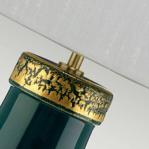 Havering bordslampa - turkos keramik, elfenbensfärgad skärm Quintiesse small 4