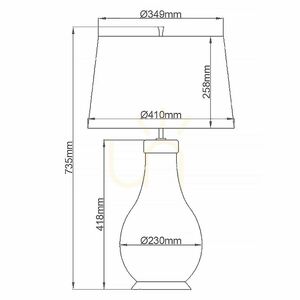 Havering bordslampa - turkos keramik, elfenbensfärgad skärm Quintiesse small 7