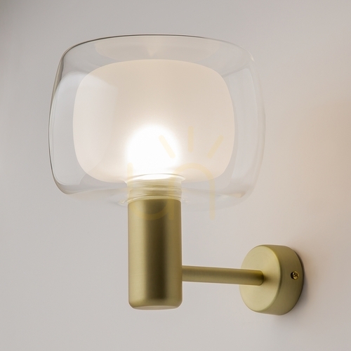 Kontrollera Guldfärgad vägglampa i glas Vision E14 MOD411WL-01G Maytoni