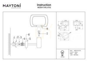 Guldfärgad vägglampa i glas Vision E14 MOD411WL-01G Maytoni small 10