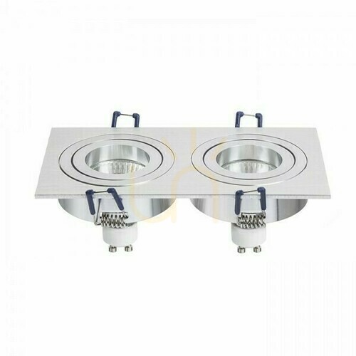 Kontrollera Infälld spotlight PASADENA GU10 SQ II 2xGU10 borstad aluminium 230 V