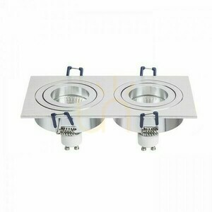 Infälld spotlight PASADENA GU10 SQ II 2xGU10 borstad aluminium 230 V small 2