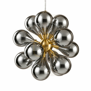 Pendellampa BAZAR BIZAR Dahlia rökbrun glas metall 55 cm small 1