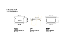 TEKKNI SKAST-set, silver, frostat skärm, 2 m small 2