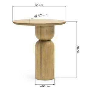 PINOT 55 cm sidobord, ovalt, mangoträ, med rundade former från Nova Nook small 7