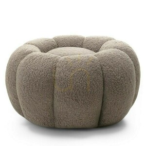 PERLE-puff, cappuccinofärgad, bouclétyg, rundade former från Nova Nook small 4
