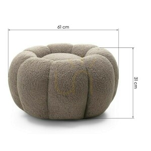 PERLE-puff, cappuccinofärgad, bouclétyg, rundade former från Nova Nook small 7