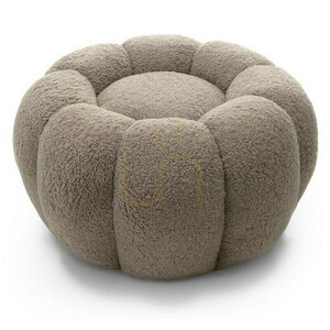 PERLE-puff, cappuccinofärgad, bouclétyg, rundade former från Nova Nook small 0