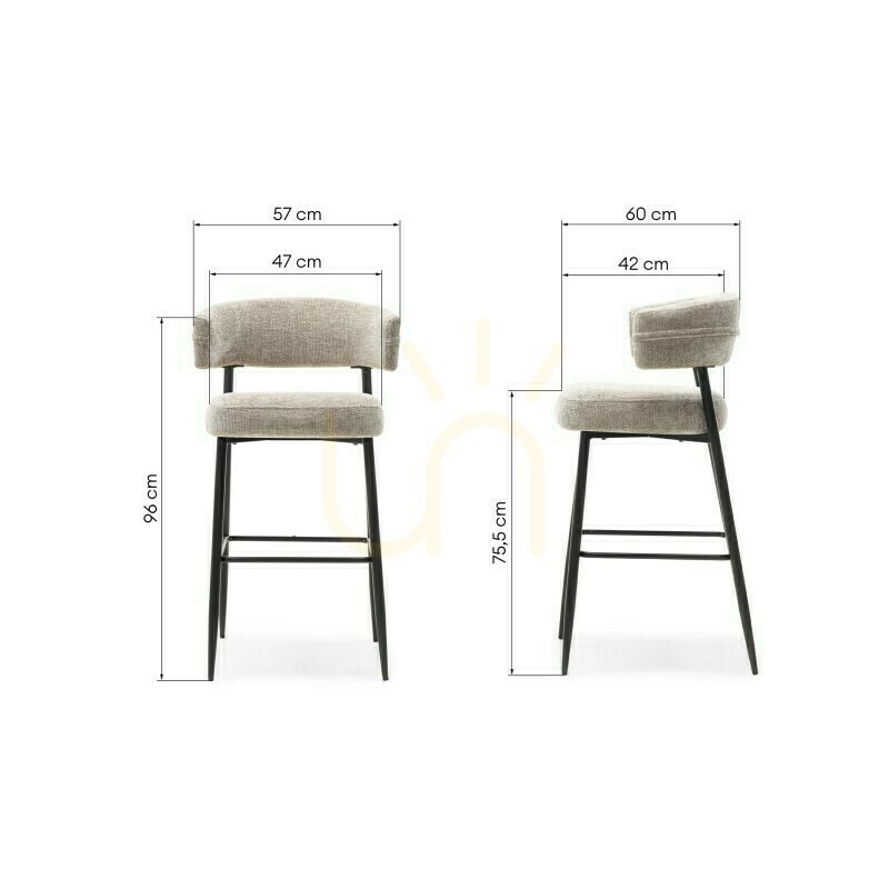 Förhandsvisning Set med 2 OSARIO-barstolar i beige med svarta ben; minsta beställningsantal: 2 stycken – Nova Nook Set med 2 OSARIO-barstolar i beige med svarta ben; minsta beställningsantal: 2 stycken – Nova Nook