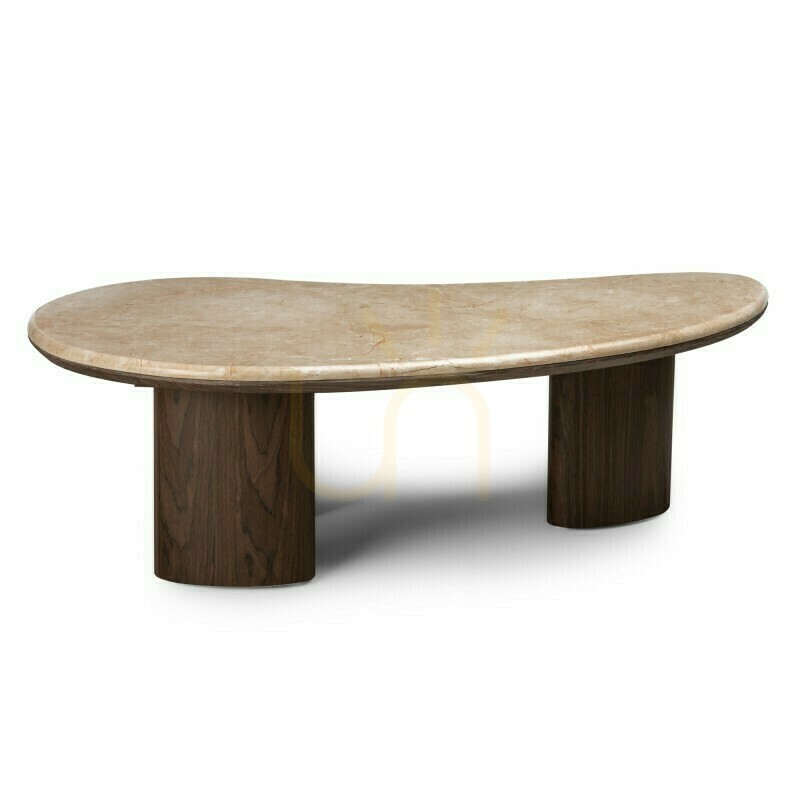 Display ELLE soffbord, 110 cm, mörk valnöt/Nova Nook-marmor ELLE soffbord, 110 cm, mörk valnöt/Nova Nook-marmor
