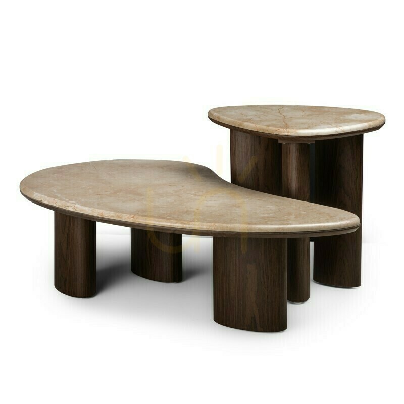 Kontrollera ELLE soffbord, 110 cm, mörk valnöt/Nova Nook-marmor ELLE soffbord, 110 cm, mörk valnöt/Nova Nook-marmor