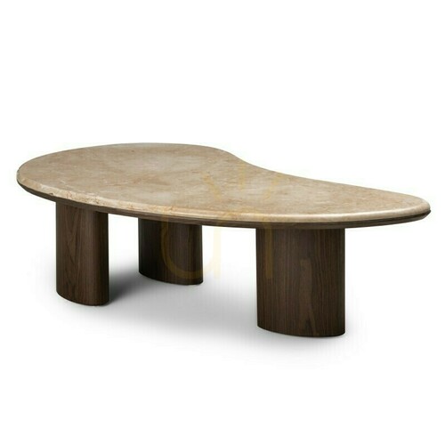 Kontrollera ELLE soffbord, 110 cm, mörk valnöt/Nova Nook-marmor