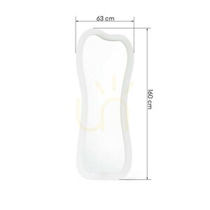 CELLO golvspegel med LED-belysning, 63 x 160 cm, oregelbunden form, vit, Nova Nook small 7