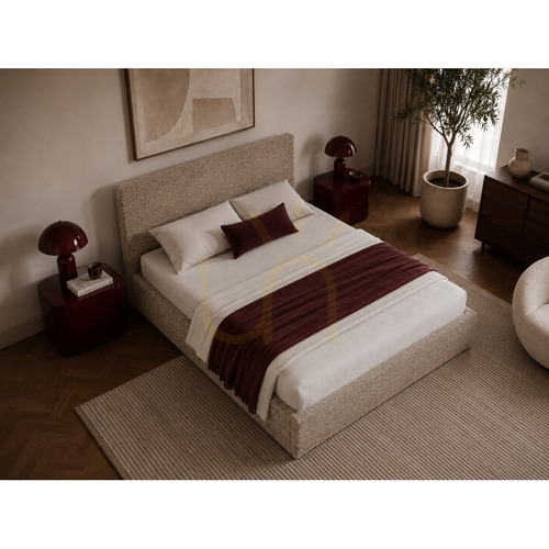 Kontrollera SEMPLICE klädd säng med förvaringsutrymme – 180x200 – GAVA 11 GRÅ-BEIGE Nova Nook