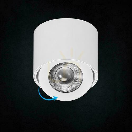 Kontrollera V-TAC LED CREE, lutbar, ytmonterad downlight, 12 W, CRI 90+, CCT, IP44, vit, VT-110012CCT, 800 lm, 6 års garanti