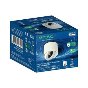 V-TAC LED CREE, vinklingsbar, ytmonterad downlight, 18 W, CRI 90+, CCT, IP44, vit, VT-110018CCT, 1 350 lm, 6 års garanti small 3