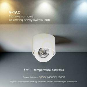 V-TAC LED CREE, vinklingsbar, ytmonterad downlight, 18 W, CRI 90+, CCT, IP44, vit, VT-110018CCT, 1 350 lm, 6 års garanti small 6