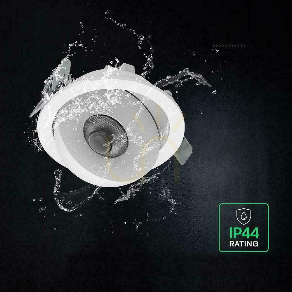 Utsikt V-TAC LED CREE infälld, vinklingsbar downlight, 12 W, CRI 90+, CCT, IP44, vit, VT-110011CCT, 800 lm, 6 års garanti V-TAC LED CREE infälld, vinklingsbar downlight, 12 W, CRI 90+, CCT, IP44, vit, VT-110011CCT, 800 lm, 6 års garanti