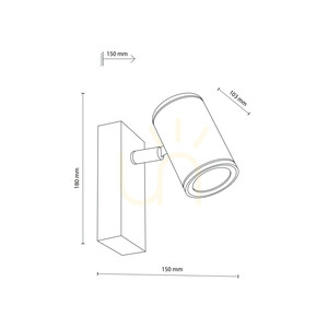 Nexo Black GU10 vägglampa IP44 small 6