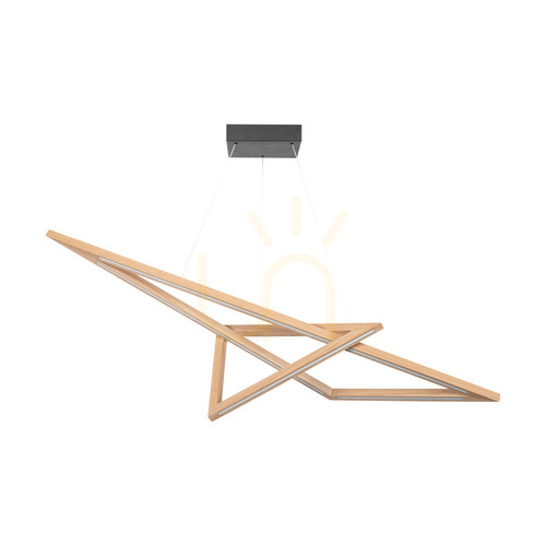 Kontrollera Vinci taklampa, oljad ek/svart, 2xLED 49 W, upp- och nedriktad belysning, 155 cm