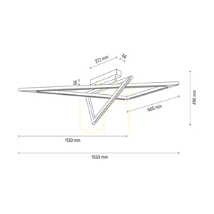 Vinci taklampa, oljad ek/matt nickel, 2xLED, 48 W, 155 cm small 4
