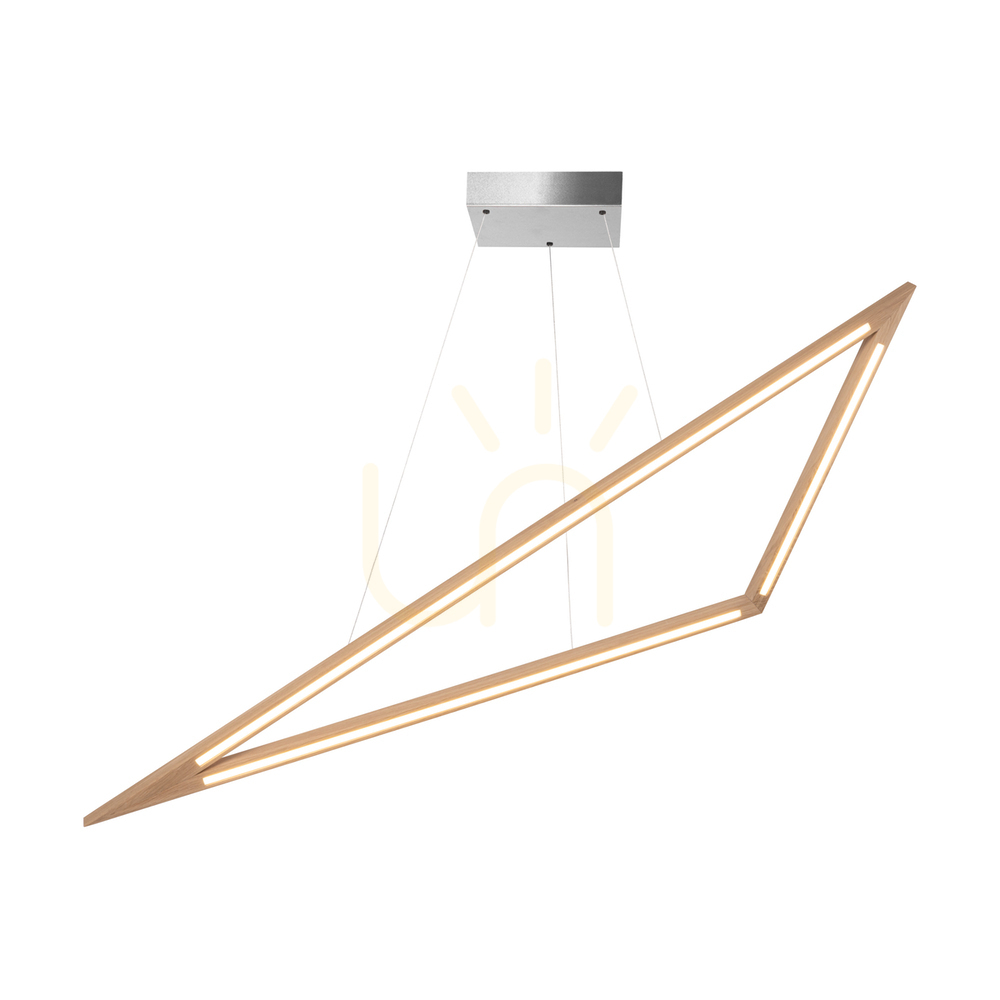 Utsikt Vinci taklampa, oljad ek/matt nickel, 1xLED 35 W, belysning uppåt och nedåt, 155 cm Vinci taklampa, oljad ek/matt nickel, 1xLED 35 W, belysning uppåt och nedåt, 155 cm