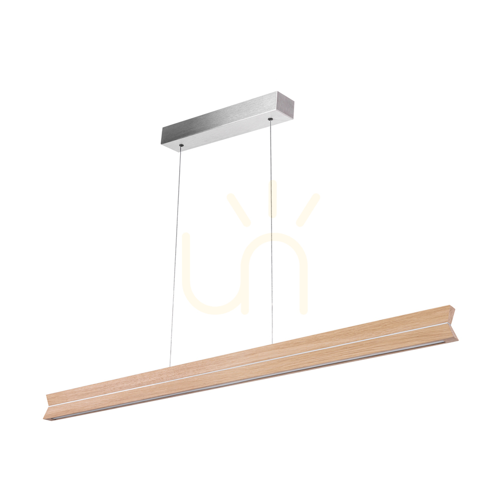 Kontrollera Dubbel pendellampa, oljad ek/matt nickel, 3xLED 23 W, upp- och nedriktad belysning, 100 cm Dubbel pendellampa, oljad ek/matt nickel, 3xLED 23 W, upp- och nedriktad belysning, 100 cm